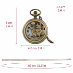 Orologio da taschino con due lupi al quarzo