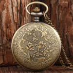 Orologio da taschino con elefanti in finitura bronzo