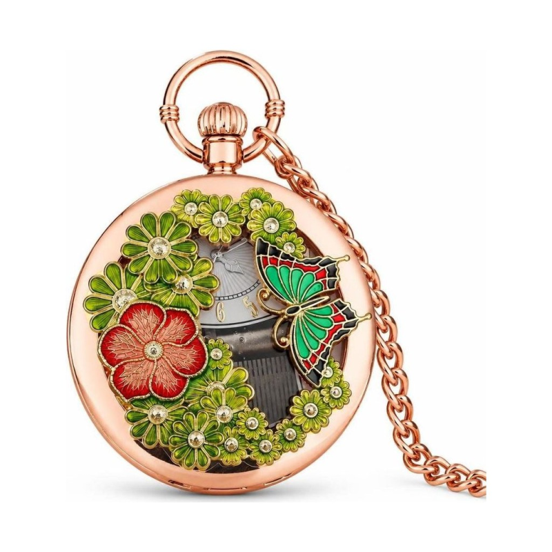 Orologio da taschino con musica al quarzo e insetti — Coccinella nera