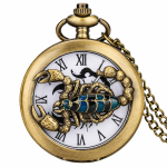 Orologio da taschino con scorpione al quarzo in ottone
