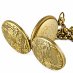 Orologio da taschino double hunter in rame con motivo lunare