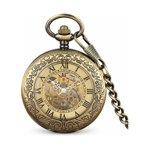 Orologio da taschino half hunter automatico con catena
