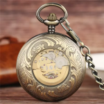Orologio da taschino half hunter automatico con catena