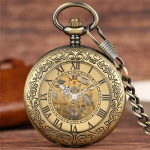 Orologio da taschino half hunter automatico con catena