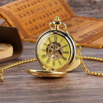 Orologio da taschino hunter meccanico con cervi