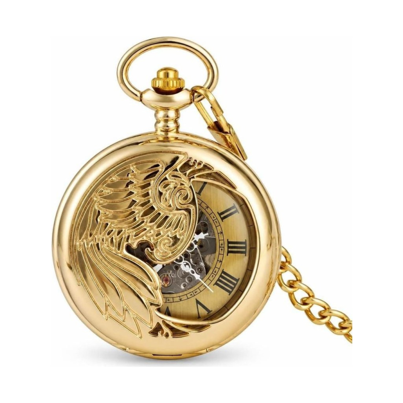 Orologio da taschino meccanico con fenice Phoenix