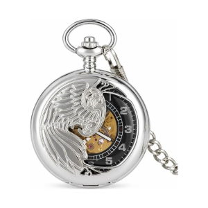 Orologio da taschino meccanico con fenice traforata