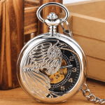 Orologio da taschino meccanico con fenice traforata