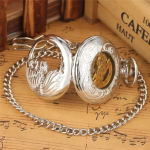 Orologio da taschino meccanico con fenice traforata
