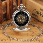 Orologio da taschino meccanico con fenice traforata