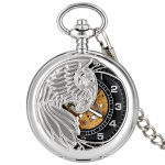 Orologio da taschino meccanico con fenice traforata