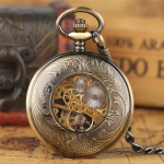 Orologio da taschino meccanico floreale con catena