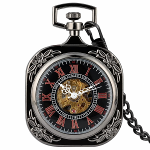 Orologio da taschino meccanico quadrato a carica manuale