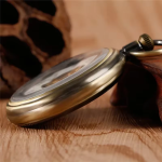 Orologio da taschino meccanico scheletrato con catena