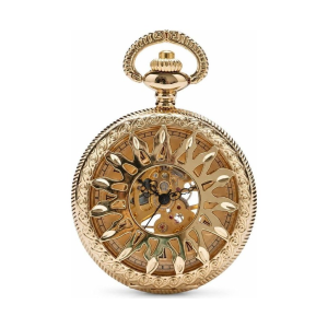 Orologio da taschino meccanico scheletrato dorato