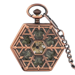 Orologio da taschino meccanico scheletrato esagonale