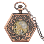Orologio da taschino meccanico scheletrato esagonale