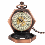 Orologio da taschino meccanico scheletrato esagonale