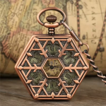 Orologio da taschino meccanico scheletrato esagonale