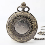 Orologio da taschino meccanico scheletrato vintage con catena