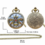 Orologio da taschino quartz color bronzo con insetto in rilievo