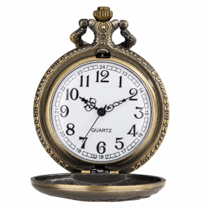 Orologio da taschino quartz con battaglia in rilievo