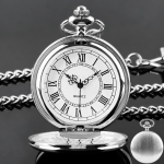 Orologio da taschino quartz con catena argentata
