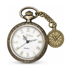 Orologio da taschino quartz con catena e ciondolo