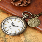 Orologio da taschino quartz con catena e ciondolo
