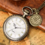 Orologio da taschino quartz con catena e ciondolo