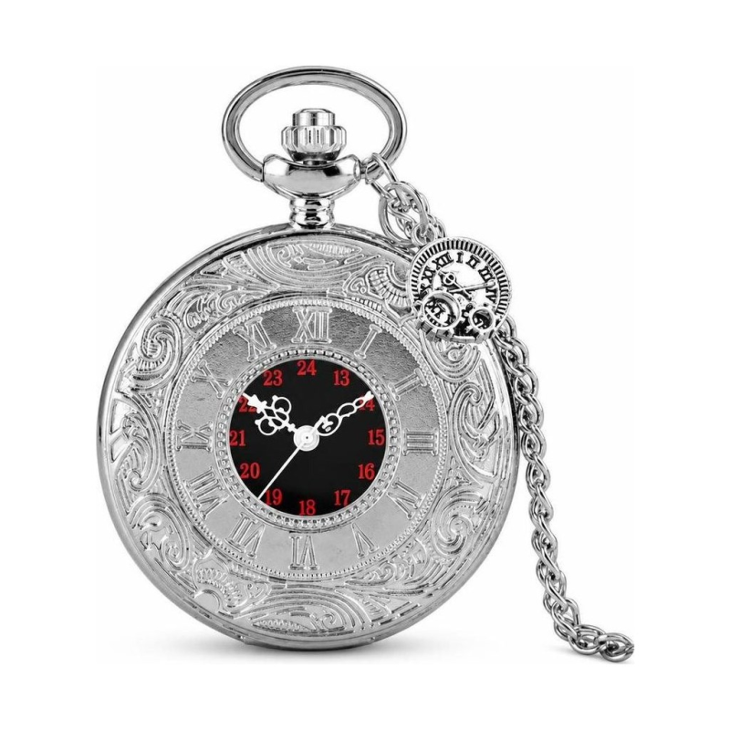 Orologio da taschino quartz con coperchio inciso