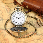 Orologio da taschino quartz DAD color bronzo — Catena spessa a maglie tonde