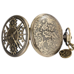 Orologio da taschino scheletrato al quarzo con catena