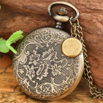 Orologio da taschino scheletrato al quarzo con catena