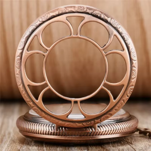 Orologio da taschino scheletrato automatico con catena