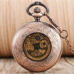 Orologio da taschino scheletrato automatico con catena