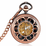 Orologio da taschino scheletrato automatico con catena