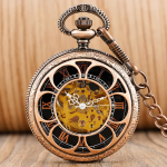 Orologio da taschino scheletrato automatico con catena