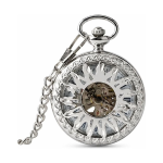 Orologio da taschino scheletrato automatico con coperchio
