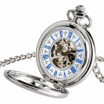 Orologio da taschino scheletrato automatico con coperchio
