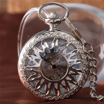 Orologio da taschino scheletrato automatico con coperchio