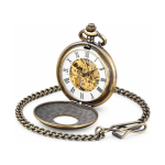 Orologio da taschino scheletrato color bronzo