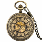 Orologio da taschino scheletrato color bronzo