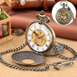 Orologio da taschino scheletrato color bronzo