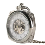 Orologio da taschino scheletrato con cassa quadrata
