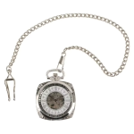Orologio da taschino scheletrato con cassa quadrata