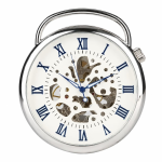 Orologio da taschino scheletrato con catena — Argento