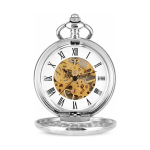 Orologio da taschino scheletrato con catena da circa 30 cm