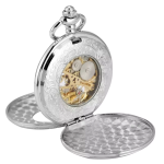 Orologio da taschino scheletrato con catena da circa 30 cm