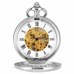 Orologio da taschino scheletrato con catena da circa 30 cm